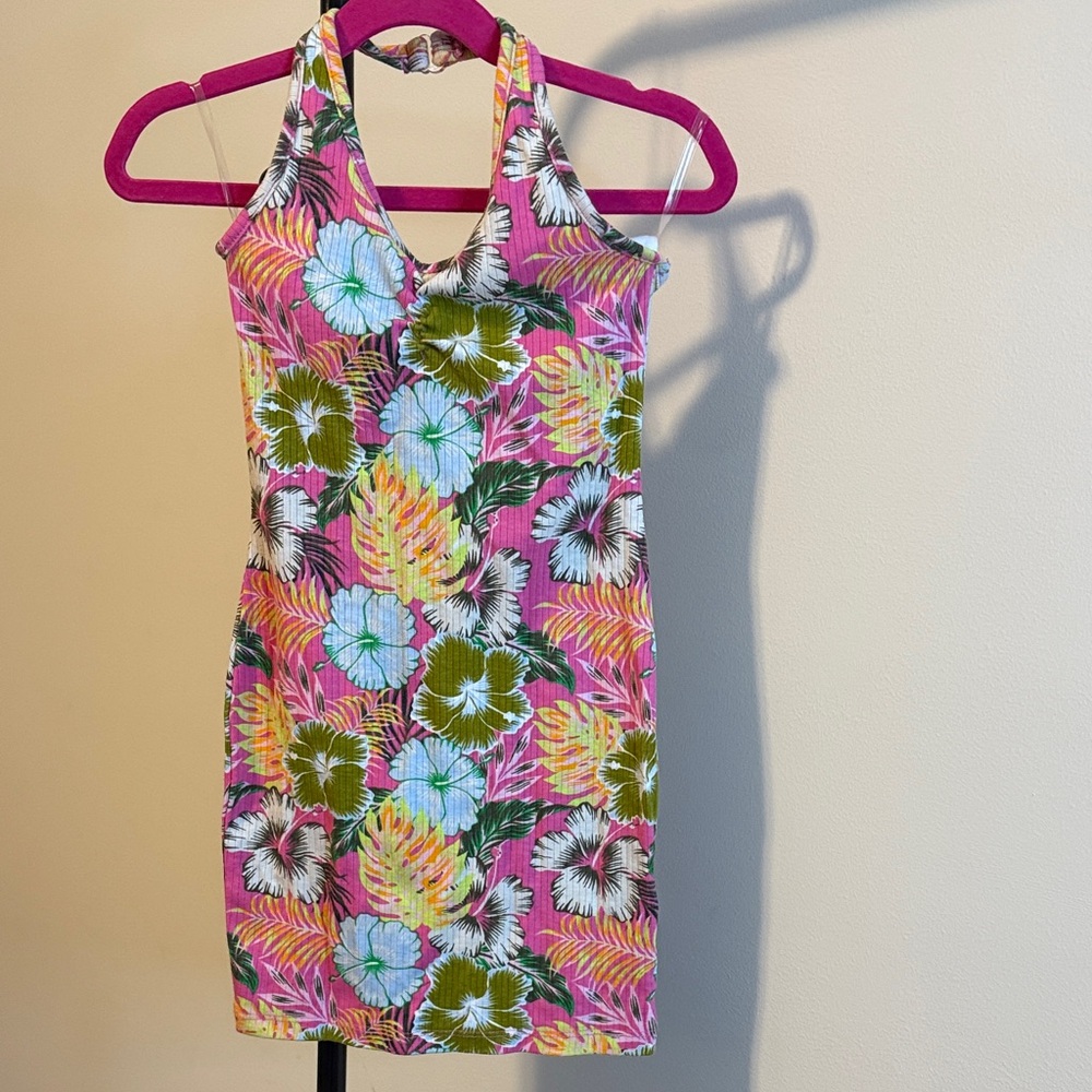 Art Class Pink Floral Kids Casual Dress